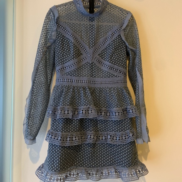 Self-Portrait Blue-grey Formal Dress - Picture 7 of 8